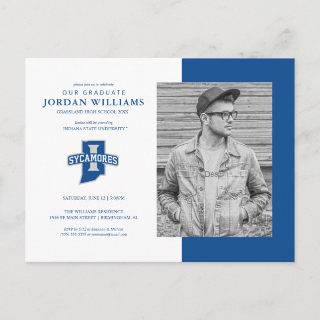 Carte Postale Faire-part Futur diplômé de l'État de l'Indiana (Devant)