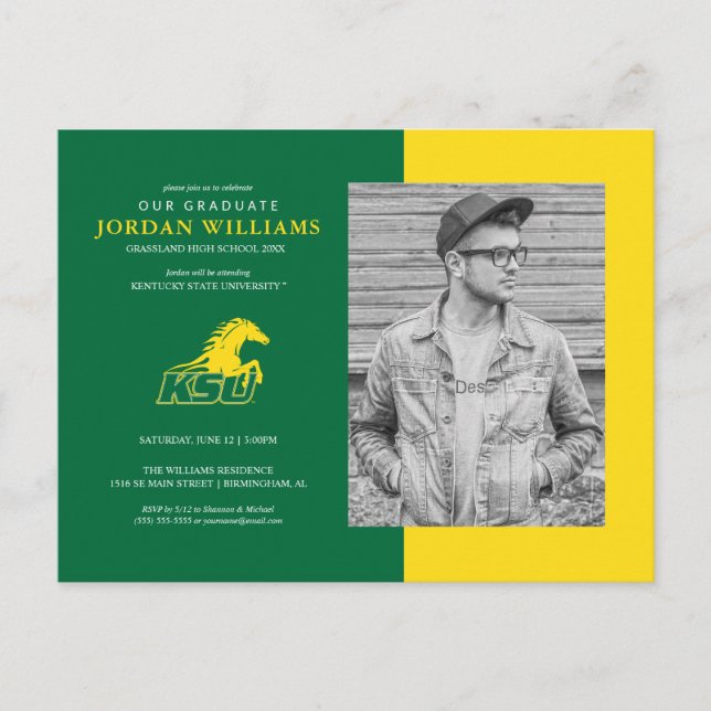 Carte Postale Faire-part Futur diplômé de l'Université d'État du Kentucky (Devant)
