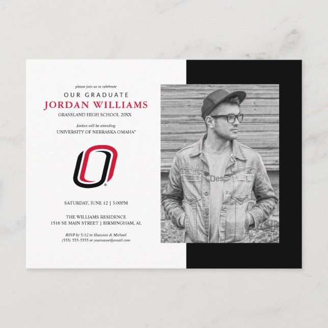 Carte Postale Faire-part Futur diplômé de l'UNO Mavericks (Devant)