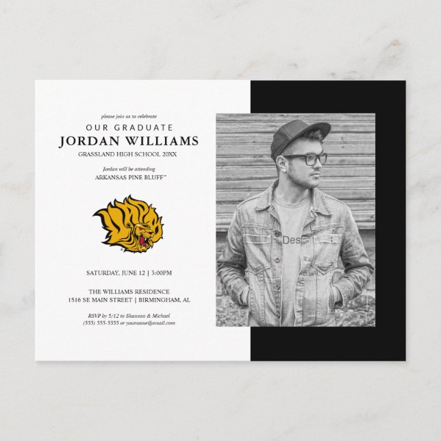 Carte Postale Faire-part Futur diplômé UAPB Golden Lions (Devant)