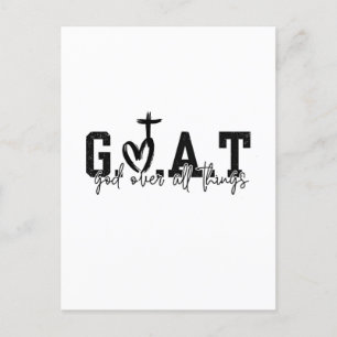 Carte Postale Faire-part G.O.A.T Dieu sur toutes les choses Christian Jésus