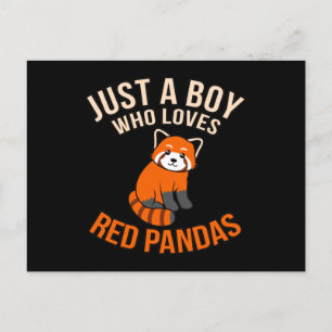 Carte Postale Faire-part Garçon Qui Aime Les Pandas Rouges Mignonnes Animau