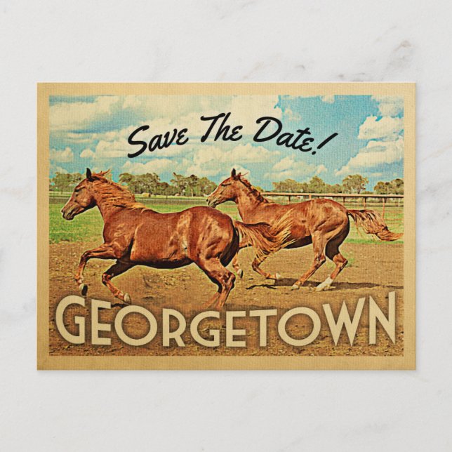 Carte Postale Faire-part Georgetown Texas Enregistrer Le Cheval De Date (Devant)