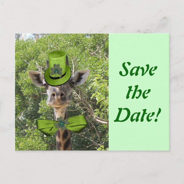 Carte Postale Faire-part Girafe Chanceuse (Devant)
