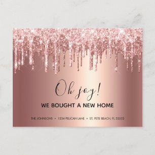 Carte Postale Faire-part Glam Rose Gold Parties scintillant Drift Nouvelle 