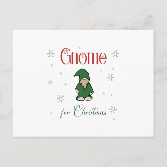 Carte Postale Faire-part Gnome pour Noël (Devant)