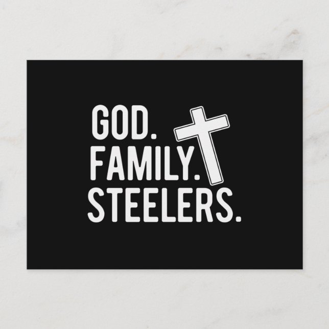 Carte Postale Faire-part God Family Steelers Pro Us Flag Father's Day Dad.p (Devant)