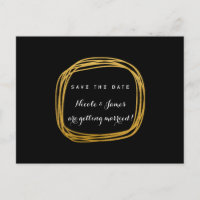 Gold Foil Scribble Circle Moderne Enregistrer La D