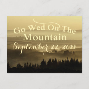 Carte Postale Faire-part Gold Rustic Mountain Wedding Enregistrer La Date