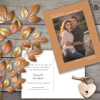 Golden Tan Minimalist photo Wedding Enregistrer la