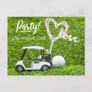 Carte Postale Faire-part Golf Enregistrer la date Fête pour golfeur
