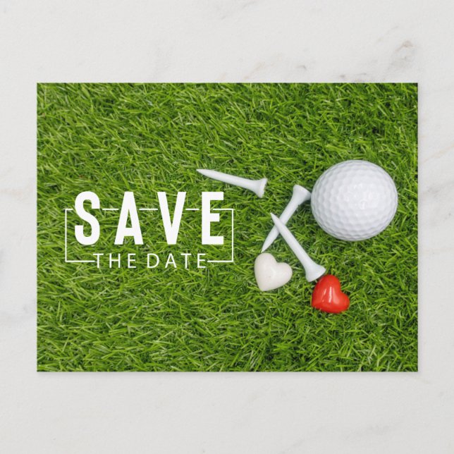 Carte Postale Faire-part Golf Enregistrer la date Golf Tournoi amour mariag (Devant)