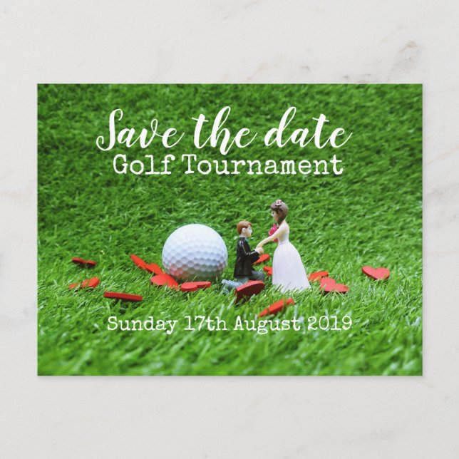 Carte Postale Faire-part Golf Enregistrer la date Golf Tournoi Mariage (Devant)