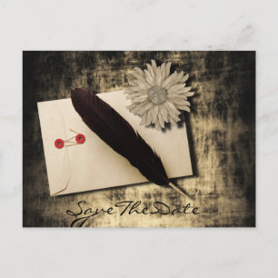 Carte Postale Faire-part gothique amour steampunk mariage enregistrer la da