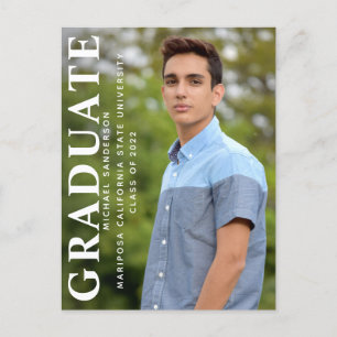 Carte Postale Faire-part Graduate Classe de photo moderne Graduation