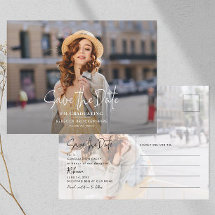 Carte Postale Faire-part Graduation 2025 Grad Photo Enregistrer la date