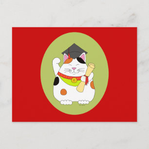 Carte Postale Faire-part Graduation Maneki Neko