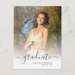 Carte Postale Faire-part Graduation photo moderne 2025