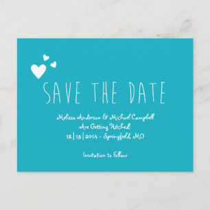 Carte Postale Faire-part Grand et mince Save The Date