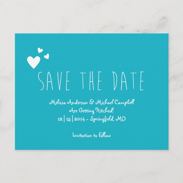 Carte Postale Faire-part Grand et mince Save The Date (Devant)