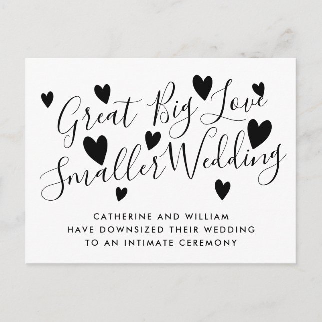 Carte Postale Faire-part Grand Grand Amour Petit Micro Mariage Réduit (Devant)