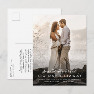 Carte Postale Faire-part Grand jour escapade destination mariage enregistre