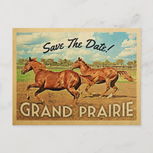 Carte Postale Faire-part Grand Prairie Texas Économisez La Date Chevaux