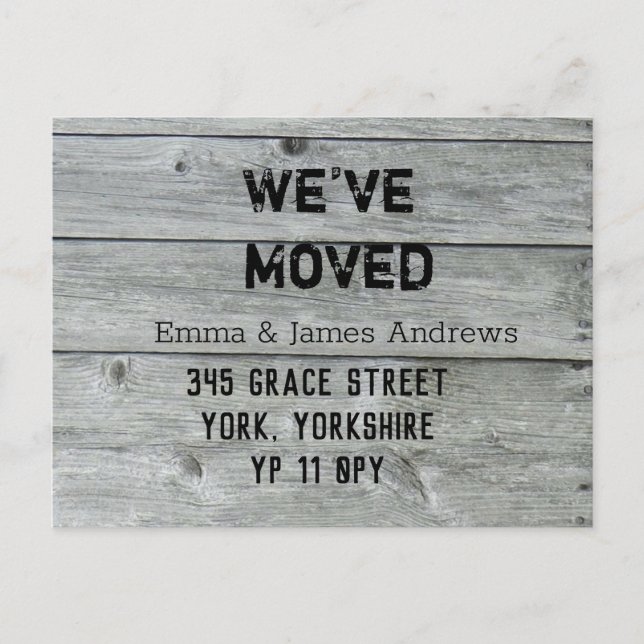 Carte Postale Faire-part Grange Rustique Nous Avons Déménagé Annonce de Nou (Devant)