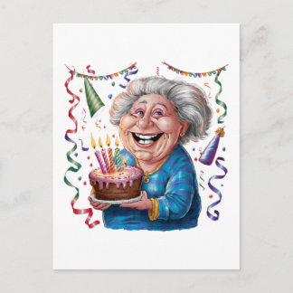 Carte Postale Faire-part Granny Anniversaire Grand Sourire