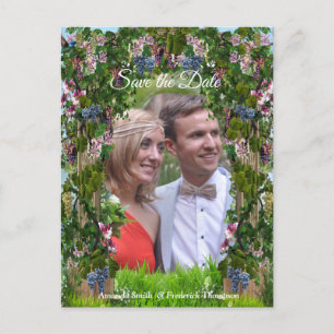 Carte Postale Faire-part Grapevines, chèvres et colibris