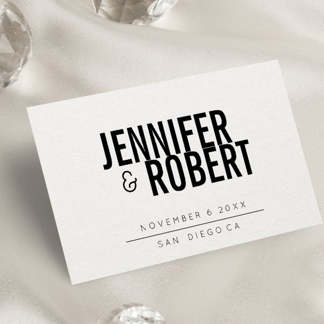 Carte Postale Faire-part Gras Minimal Moderne  NOIR SAUVEGARDER LA DATE (Créateur téléchargé)