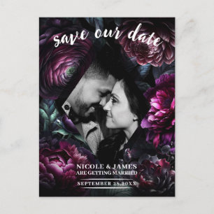 Carte Postale Faire-part Gras Moody Flowers Enchantés Floral Enregistrer la