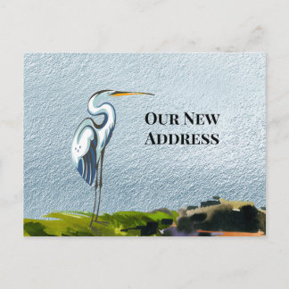 Carte Postale Faire-part Great Blue Heron Waterfront Nouvelle adresse