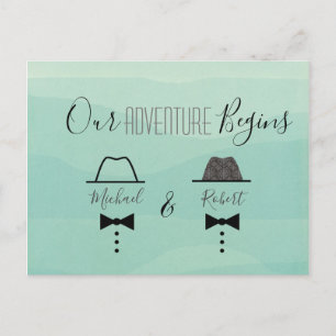 Carte Postale Faire-part Green Gay Wedding Enregistrer La Date