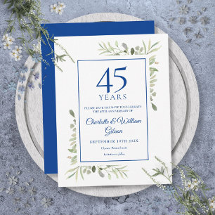 Carte Postale Faire-part Greenery 45e 65e Anniversaire Enregistrez la Date