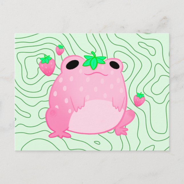 Carte Postale Faire-part Grenouille Kawaii Strawberry Softcore  (Devant)