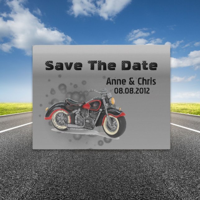 Carte Postale Faire-part grunge Motorcyle Biker Mariage enregistrer la date (grunge Motorcyle Biker Wedding save the date Announcement Postcard)