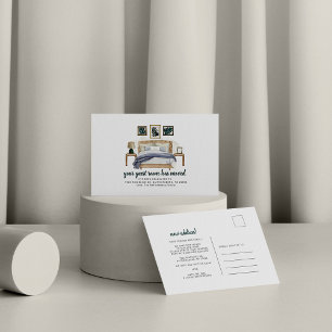 Carte Postale Faire-part Guest Room Moved Boho Chic Bedroom Moving Address