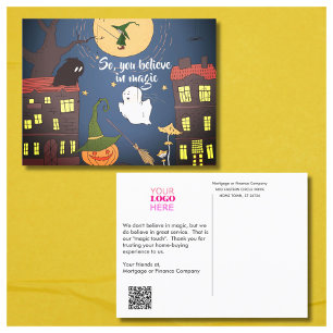 Carte Postale Faire-part Halloween Crédit Immobilier Entreprise Merci pour 