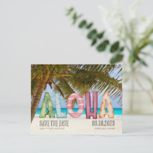 Carte Postale Faire-part Hawaii Beach Aloha Wedding Enregistrer la date