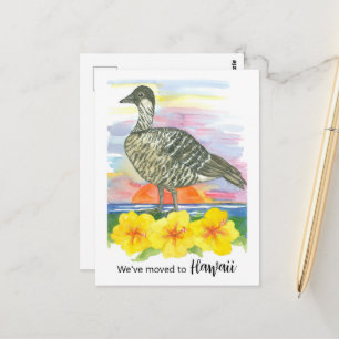 Carte Postale Faire-part Hawaii Nene Goose Hibiscus