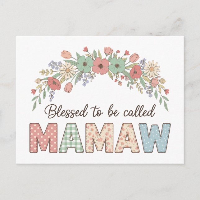 Carte Postale Faire-part Heureuse d'être appelée Mamaw (Devant)