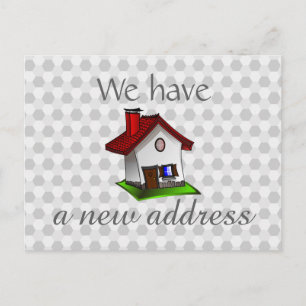 Carte Postale Faire-part Hexagona Motif Retro House Changement d'adresse