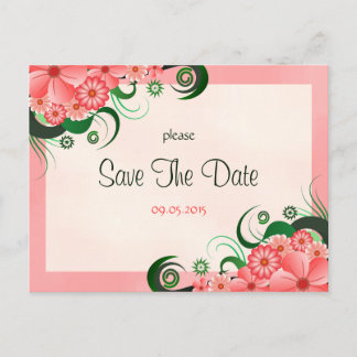 Carte Postale Faire-part Hibiscus Floral Rose Personnalisé Enregistrer La C
