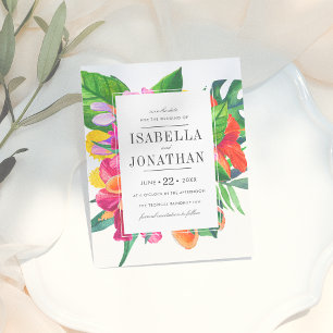 Carte Postale Faire-part Hibiscus Tropical, Plumeria & Palmier   Sauvegarde