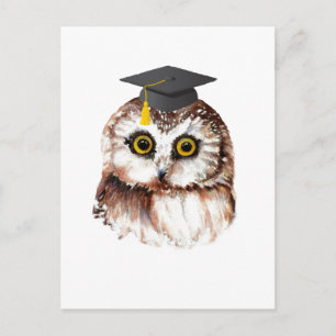 Carte Postale Faire-part Hibou de graduation mignon fait sur commande