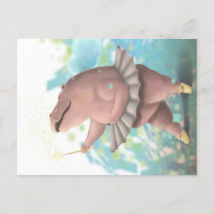Carte Postale Faire-part Hippo dansant