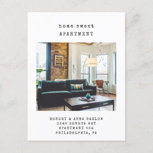 Carte Postale Faire-part Home Sweet Apartment Nouvelle adresse Photo Moving
