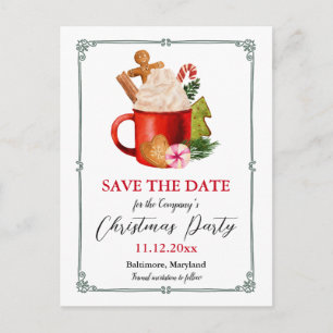 Carte Postale Faire-part Hot Cocoa Festive Fête de Noël Enregistrez la Da
