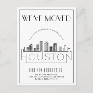 Carte Postale Faire-part  Houston Skyline Moderne Déco Changement d'adresse